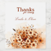 Étiquette Pour Bouteilles De Vin Merci d'être venu et de votre nom (Étiquettes simples)