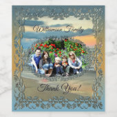 Étiquette Pour Bouteilles De Vin Merci familial Ocean Sunset 0735 (Étiquettes simples)