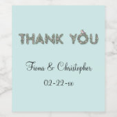 Étiquette Pour Bouteilles De Vin Merci floral personnalisé (Étiquettes simples)