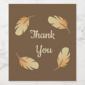 Étiquette Pour Bouteilles De Vin Merci général Appréciation Motif plume (Étiquettes simples)