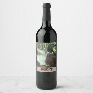 Étiquette Pour Bouteilles De Vin Merci Mallard Canard Photo Nature Lake Bird
