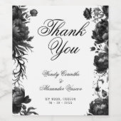 Étiquette Pour Bouteilles De Vin Merci Mariage blanc gothique classique (Étiquettes simples)