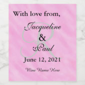 Étiquette Pour Bouteilles De Vin Merci Mariage monogramme rose pâle (Étiquettes simples)