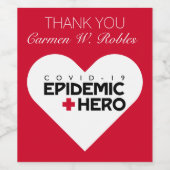 Étiquette Pour Bouteilles De Vin Merci / médecin - héros de l'épidémie (Étiquettes simples)