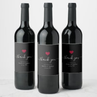 Merci moderne Script Bourgogne Red Heart Mariage