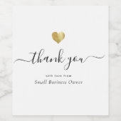 Étiquette Pour Bouteilles De Vin Merci moderne Script Chic Or Petite entreprise (Étiquettes simples)