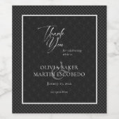 Étiquette Pour Bouteilles De Vin Merci noir de classe moderne (Étiquettes simples)