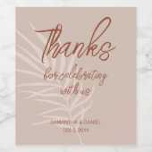 Étiquette Pour Bouteilles De Vin Merci personnalisé Mariage Boho (Étiquettes simples)