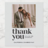 Étiquette Pour Bouteilles De Vin Merci photo moderne Favoriser mariage (Étiquettes simples)