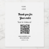 Étiquette Pour Bouteilles De Vin Merci pour l'examen de la commande Logo de l'entre (Étiquettes simples)