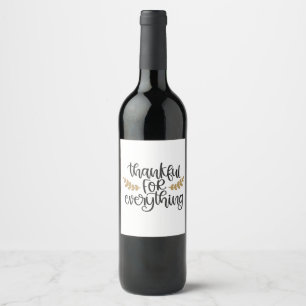 Étiquette Pour Bouteilles De Vin Merci pour tout Thanksgiving drôle