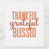 Étiquette Pour Bouteilles De Vin MERCI, reconnaissant, BÉNÉFICIÉ (Étiquettes simples)