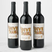 Étiquette Pour Bouteilles De Vin Merci, Thanksgiving (Bouteilles)