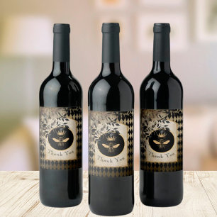 Étiquette Pour Bouteilles De Vin Merci vintage de l'arlequin