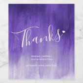 Étiquette Pour Bouteilles De Vin Merci violet abstrait mariage de peinture (Étiquettes simples)