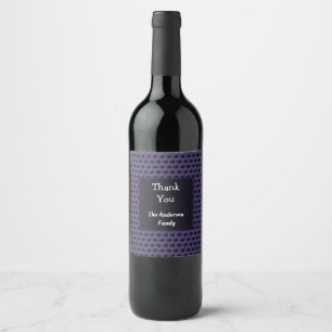 Étiquette Pour Bouteilles De Vin Merci Violet Cercle noir Motif Appréciation
