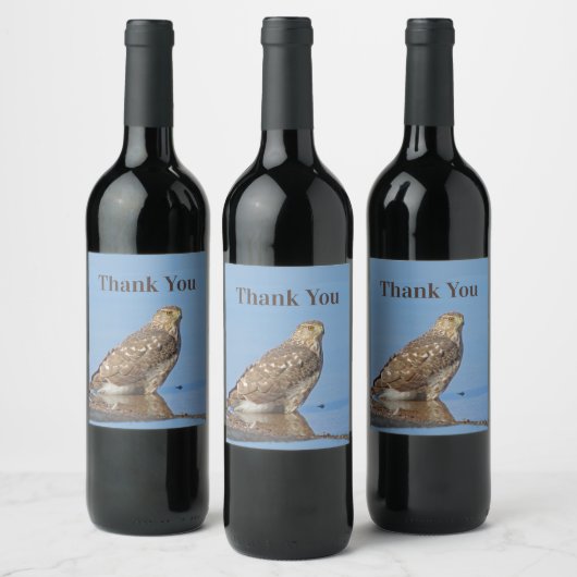 Étiquette Pour Bouteilles De Vin Merci Young Hawk Beau Raptor Oiseau sauvage (Bouteilles)