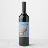 Étiquette Pour Bouteilles De Vin Merci Young Hawk Beau Raptor Oiseau sauvage (Devant)