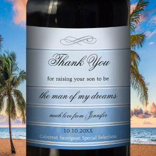 Étiquette Pour Bouteilles De Vin Mère Bleue En Droit Mariage Étiquette Vin
