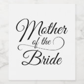 Étiquette Pour Bouteilles De Vin Mère de la mariée (Étiquettes simples)