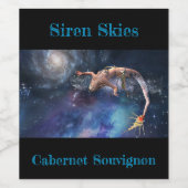 Étiquette Pour Bouteilles De Vin Mermaid Galaxy (Étiquettes simples)