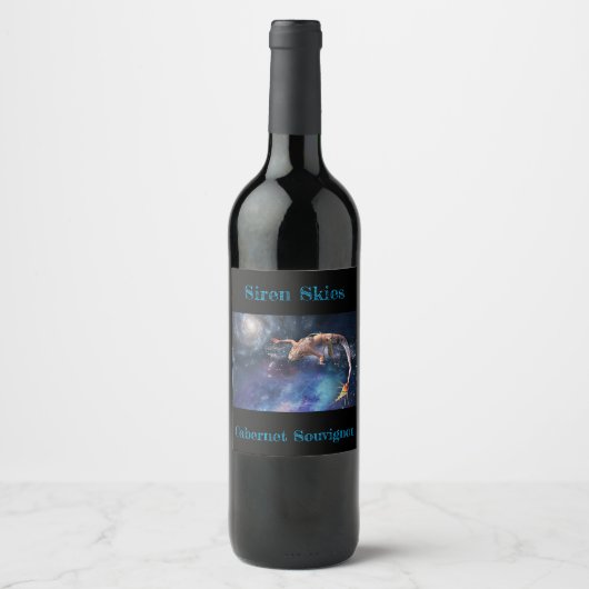 Étiquette Pour Bouteilles De Vin Mermaid Galaxy (Devant)