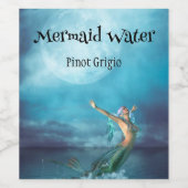 Étiquette Pour Bouteilles De Vin Mermaid Moon (Étiquettes simples)