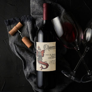 Étiquette Pour Bouteilles De Vin Mermaid Steampunk Apothécaire de parchemin Vinta