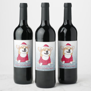 Étiquette Pour Bouteilles De Vin Merry Christmas