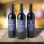 Étiquette Pour Bouteilles De Vin Merry Christmas Red Navy Blue Simple Minimalist<br><div class="desc">a simple Merry Christmas navy blue and red sparkling wine, wine, chardonnay family wine label this design features merry Christmas modern cute simple, merry Christmas modern cute simple, contemporary Xmas winter minimal, minimalist simple chic fun, minimal whimsical navy blue red, classic family name simple Xmas, a Christmas holiday simple party...</div>
