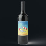 Étiquette Pour Bouteilles De Vin MERRY CHRISTMAS Santa Hat Whimsical Beach Scène<br><div class="desc">Célébrez la saison des Fêtes en donnant ce design amusant et fantaisiste de bouteille de vin MERRY CHRISTMAS, avec un chaise de plage fantaisiste amusant, Santa Hat, palmier et un parasol. Un cadeau parfait pour des fêtes de vacances ou des cadeaux pour les amis ou la famille. Trouvez d'autres articles...</div>