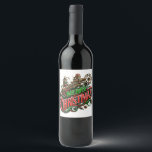 Étiquette Pour Bouteilles De Vin Merry Christmas steampunk<br><div class="desc">élégant</div>