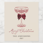 Étiquette Pour Bouteilles De Vin Merry Christmas Wine Bottle Gift Label (Étiquettes simples)