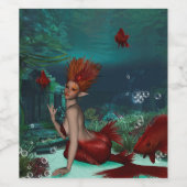 Étiquette Pour Bouteilles De Vin Merveilleuse sirène (Étiquettes simples)