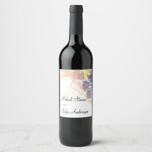 Étiquette Pour Bouteilles De Vin Merveilleux Rose Dusty en poudre dorée