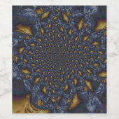 Étiquette Pour Bouteilles De Vin Métal Moulé or et argent bleu (Étiquettes simples)