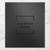 Étiquette Pour Bouteilles De Vin Métal noir mat (Étiquettes simples)