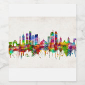 Étiquette Pour Bouteilles De Vin Mexico City Mexico Skyline (Étiquettes simples)