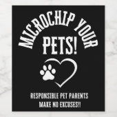 Étiquette Pour Bouteilles De Vin Microchip Your Pets Vin Bottle Étiquette (Étiquettes simples)