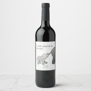 Étiquette Pour Bouteilles De Vin Mignon Éléphant Dessiné à la Main Bébé Cacahuète F