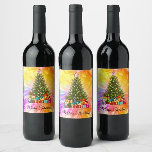 Étiquette Pour Bouteilles De Vin Mignonne, colorée, Noël (Bouteilles)