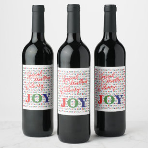 Étiquette Pour Bouteilles De Vin Mignonne Décembre Saison Vacances d'hiver Joie Wor