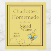 Étiquette Pour Bouteilles De Vin Mignonne miel bee Mead (Étiquettes simples)