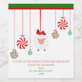 Étiquette Pour Bouteilles De Vin Mignons et bonbons de Noël (Étiquettes simples)