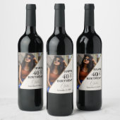 Étiquette Pour Bouteilles De Vin Mini Joyeux 40ème fête d'anniversaire (Bouteilles)