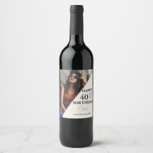 Étiquette Pour Bouteilles De Vin Mini Joyeux 40ème fête d'anniversaire