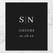 Étiquette Pour Bouteilles De Vin Minimal and Chic | Black and White Wedding (Étiquettes simples)