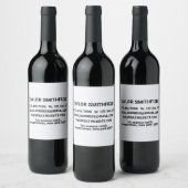 Étiquette Pour Bouteilles De Vin Minimal Bold Moderne (Bouteilles)