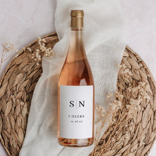 Étiquette Pour Bouteilles De Vin Minimal et chic Vidéo noir et blanc
