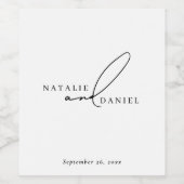 Étiquette Pour Bouteilles De Vin Minimal et classique | Mariage blanc chic (Étiquettes simples)